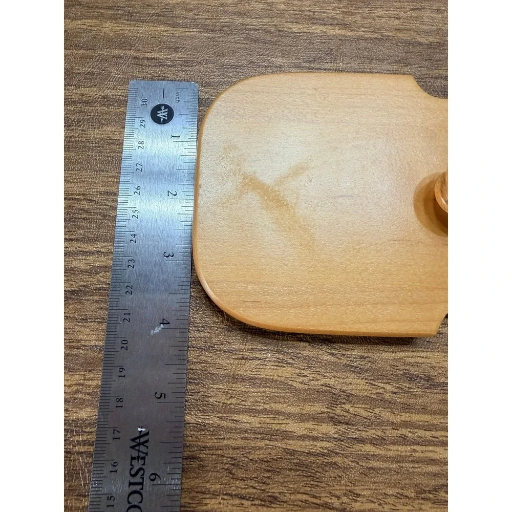Longaberger Woodcrafts Basket Lid Rectangular Light Wood with Knob 8.5x4.5